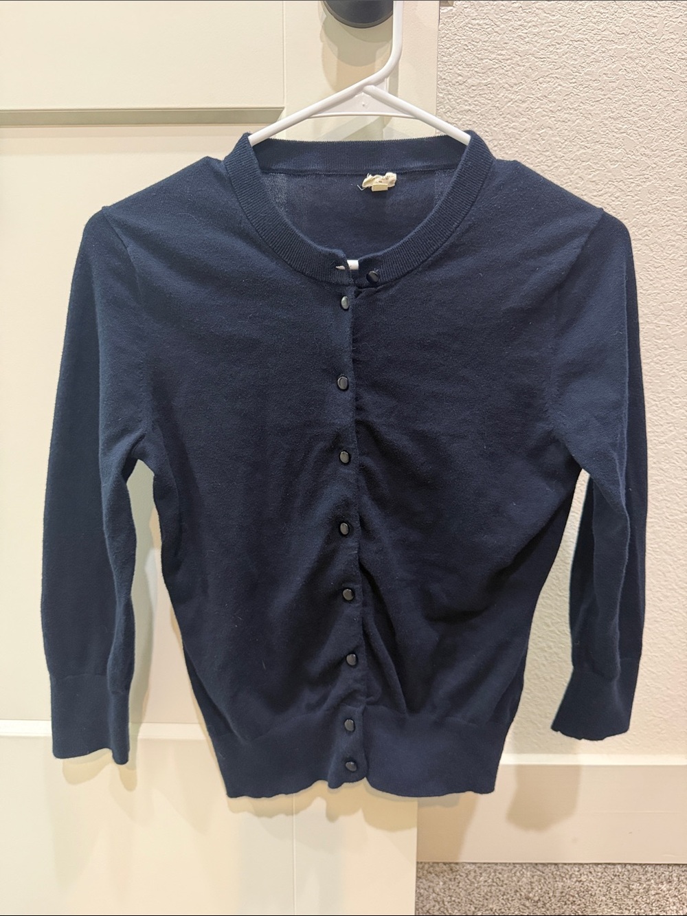 J. Crew Navy Button-Front Cardigan Sweater Small